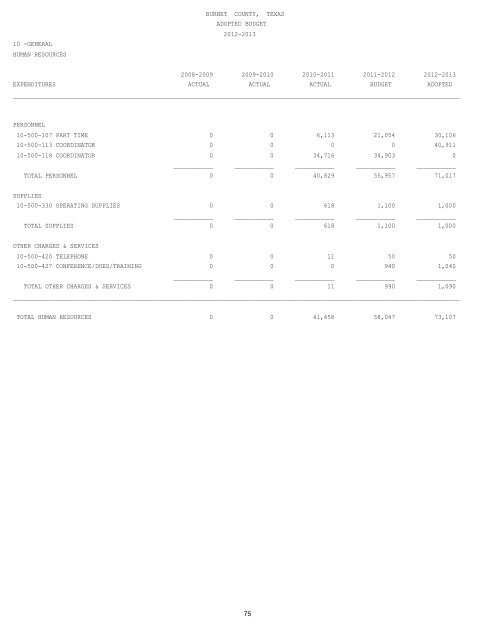 Annual Budget - Burnet County