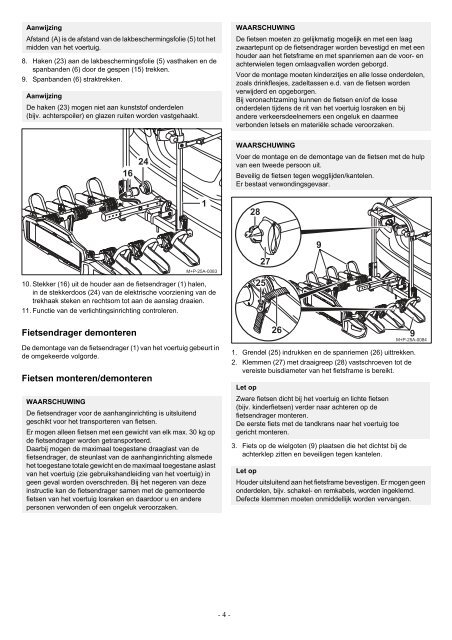 Montage- en gebruikshandleiding Fietsendrager voor ... - Uebler