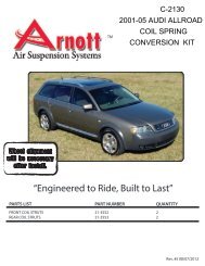 New Coil Spring Conversion Kit - Arnott Industries