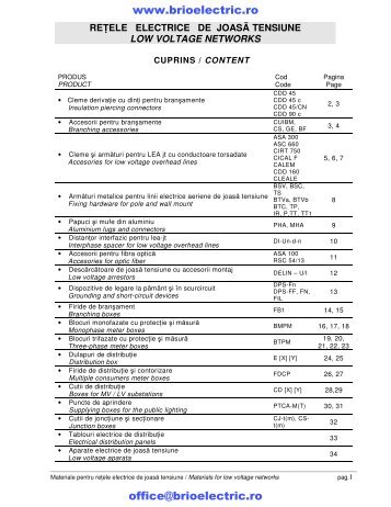 z. Echipamente joasa tensiune, CDD 45, CDD90 ... - BRIO ELECTRIC