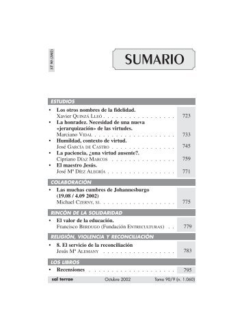 SUMARIO - Editorial Sal Terrae