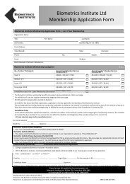 Download Membership Application Form - Biometrics Institute
