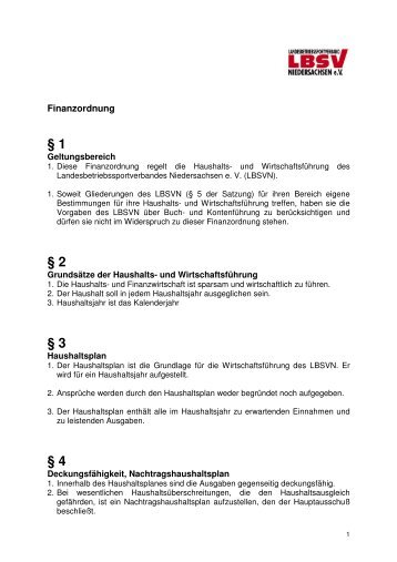 § 1 § 2 § 3 § 4 - Landesbetriebssportverband Niedersachsen