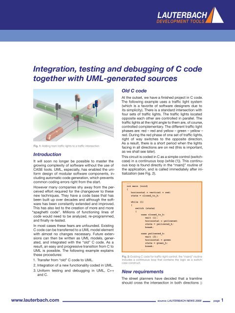 Integration, testing and debugging of C code together ... - Lauterbach
