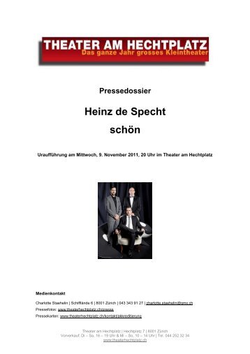 Heinz de Specht Pressedossier - Theater am Hechtplatz