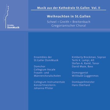 CD Booklet - St. Galler DomMusik