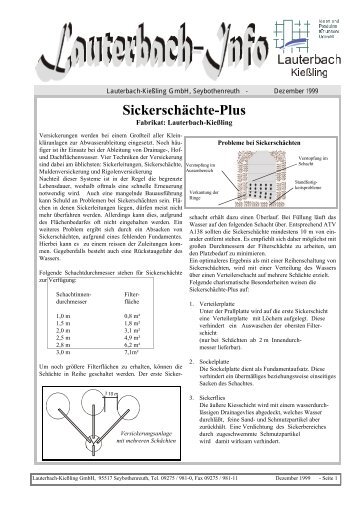 Sickerschächte-Plus - Lauterbach-Kießling GmbH