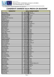 Elenco ammessi alla prova di selezione - USL 6 - Livorno