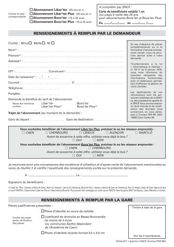 abonnement Liber'ter ou Boos'ter (pdf) - TER SNCF