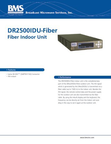 DR2500 IDU Datasheet - Broadcast Microwave Services