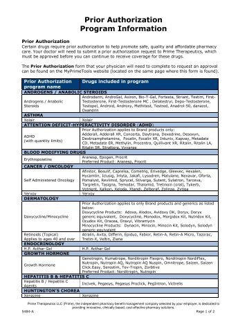 Prior Authorization Program Information - Prime Therapeutics