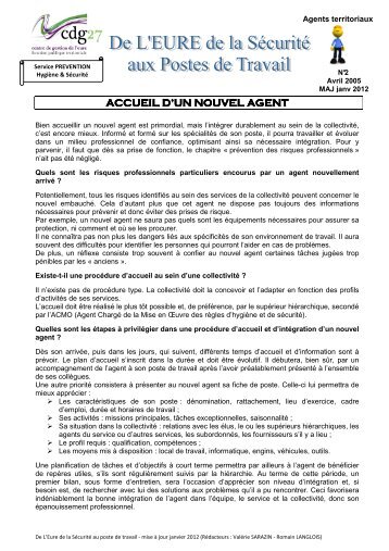 NÂ°2 Accueil d'un nouvel agent maj 0112 - CDG27