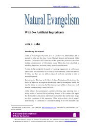 Natural Evangelism - Vineyard Biblical Institute