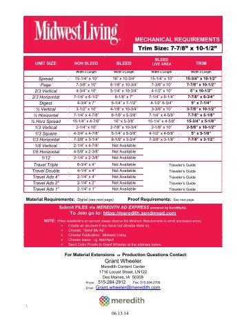 MECHANICAL REQUIREMENTS Trim Size - Meredith Direct Media