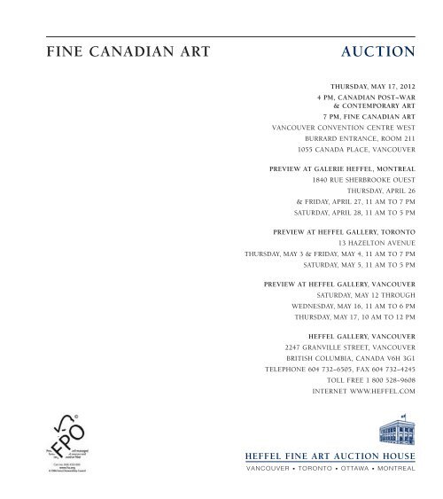 Download Auction Catalogue in PDF Format - Heffel