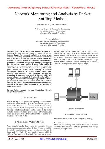 Network Monitoring and Analysis by Packet Sniffing Method - IJETT ...