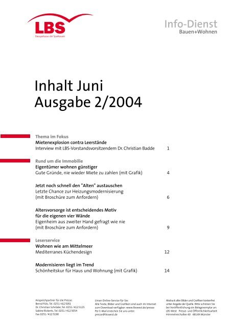 Rund um die Immobilie LBS-Info-Dienst