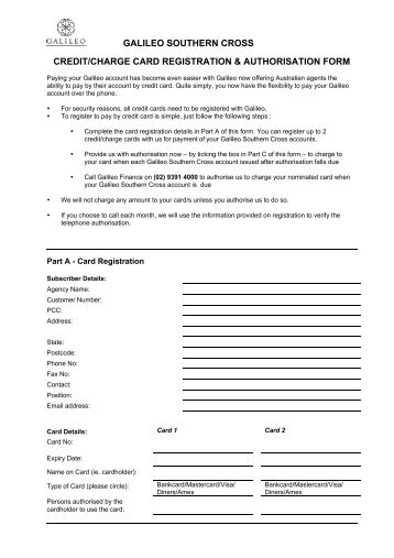 GSC Credit Card Registration & Authorisation Form