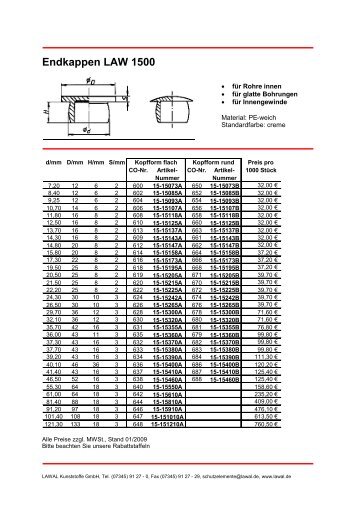 Endkappen LAW 1500 - Lawal Kunststoffe GmbH