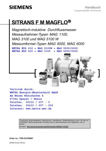 SITRANS F M MAGFLO - METRA Energie