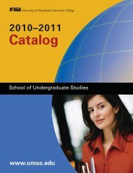 Catalog - University of Maryland University College