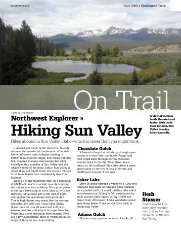Day Hiking Sun Valley - Washington Trails Association