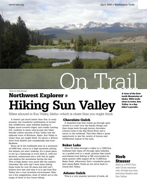 Day Hiking Sun Valley - Washington Trails Association