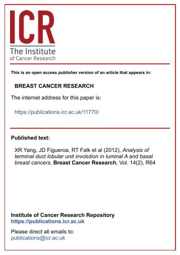Breast Cancer Research - Publications Repository