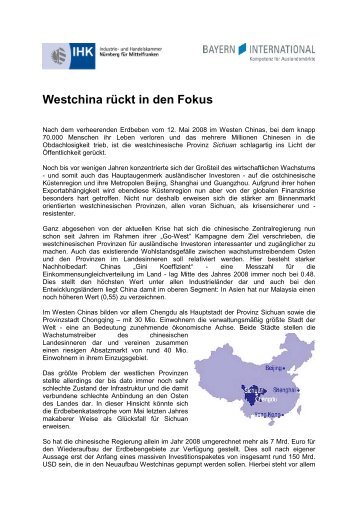 Westchina rückt in den Fokus