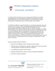 TDAH et adaptations scolaires - niveau post secondaire - DÃ©ficit de l ...