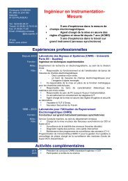 Curiculum Vitae - Laboratoire des signaux et systèmes - Supélec