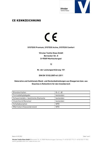 CE KENNZEICHNUNG - SYSTEXX