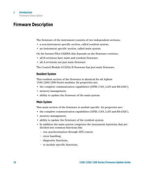 Firmware Update - Agilent Technologies