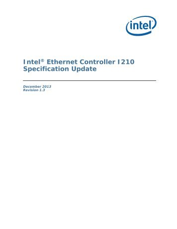 IntelÂ® Ethernet Controller I210 Specification Update