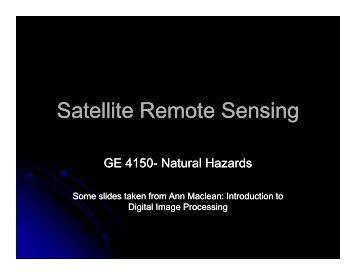 Satellite Remote Sensing