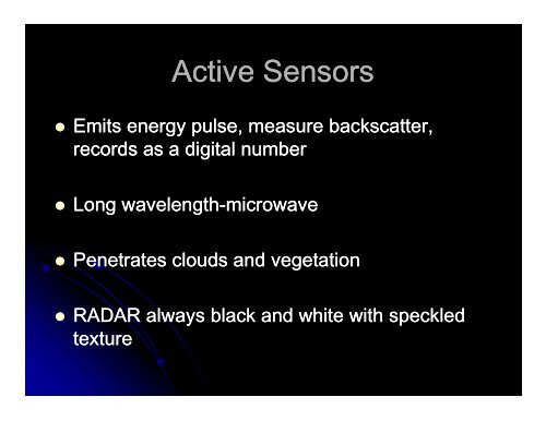 Satellite Remote Sensing