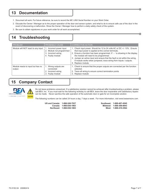 MC-LINX - B.E.A., Inc.