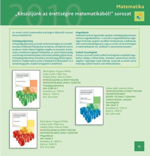 Matematika - MÅ±szaki KÃ¶nyvkiadÃ³