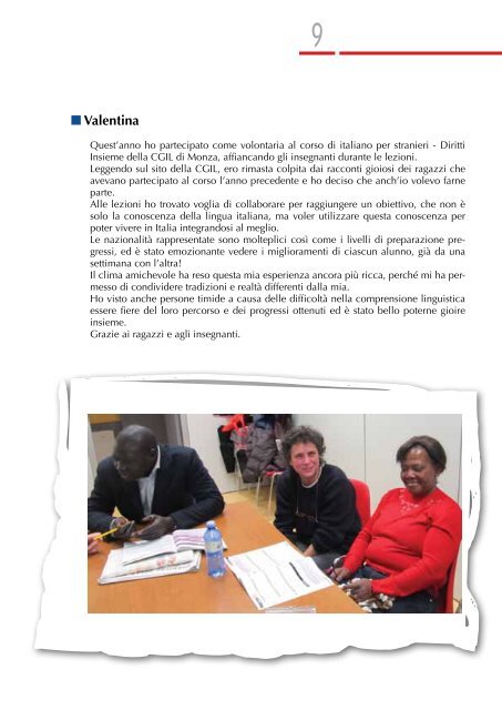 Opuscolo scuola di italiano per migranti 2012/2013 - CGIL Brianza