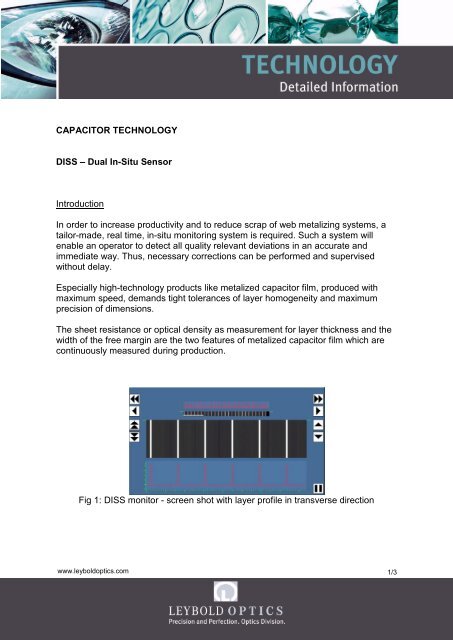 CAPACITOR TECHNOLOGY DISS â Dual In ... - Leybold Optics GmbH