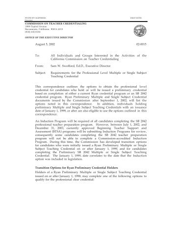 02-0015 - Commission on Teacher Credentialing - State of California