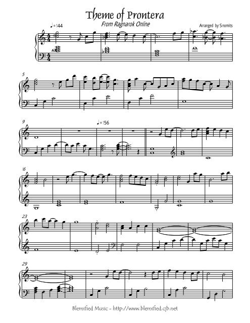 Ragnarok Online Daily Piano Sheets Ragnarok Online Daily Piano Sheets