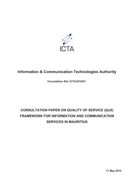 Consultation Paper on Quality of Service (QoS) - ICTA