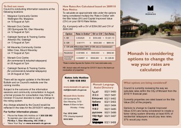 Rates Review - Brochure - City of Monash