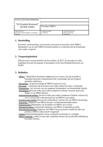 MRSA protocol - Havac.be