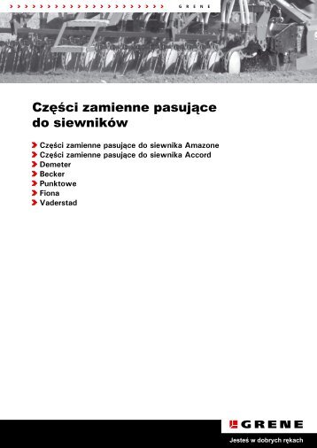 CzÄÅci zamienne pasujÄce do siewnikÃ³w - Grene