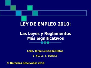 RevisiÃ³n del AÃ±o 2010-Las Leyes y Reglamentos de Empleo MÃ¡s ...