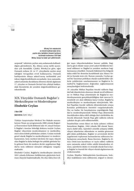 bÃ¼lten 60 (pdf) - Bilim ve Sanat VakfÄ±