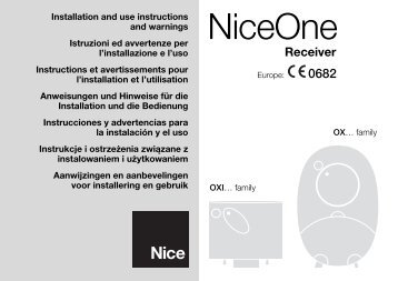 Receptor radio 4 canale NICE OXI - GTO Security Technologies