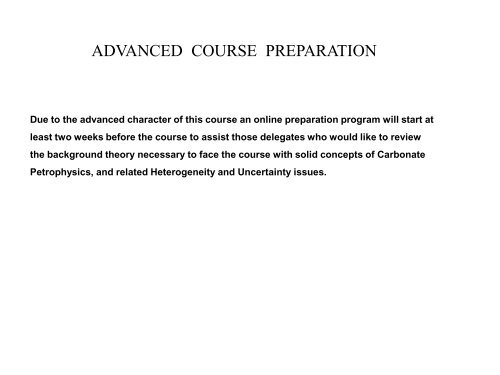 Advanced Carbonate Petrophysics - GeoNeurale